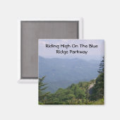 Aimant Blue Ridge Parkway Road avec montagnes (Recto/Verso)