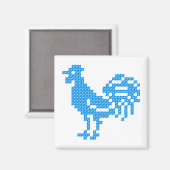Aimant Blue Rooster (Recto/Verso)