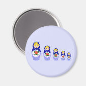 Aimant Blue russian matryoshka nesting dollar (Recto/Verso)
