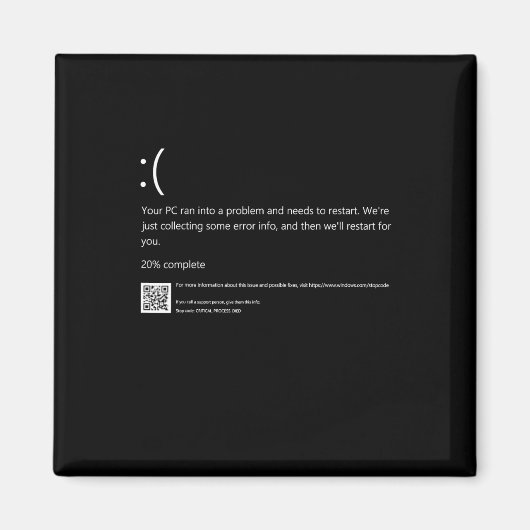 Aimant Blue Screen of Death IT Geek Halloween Party DIY C (Devant)