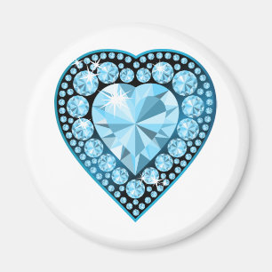 Aimant Blue Topaz Gem Heart