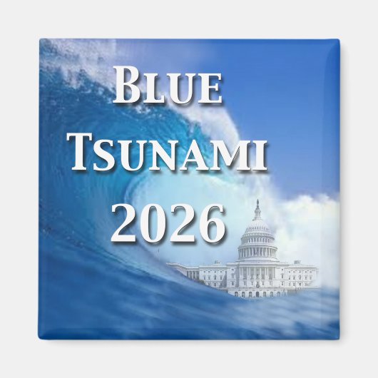Aimant Blue Tsunami Election 2026 (Devant)