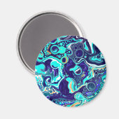 Aimant Blue Turquoise Ocean Swils Fluid Art (Recto/Verso)