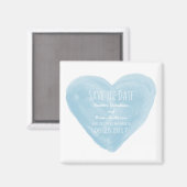 Aimant Blue Watercolor Heart (Recto/Verso)