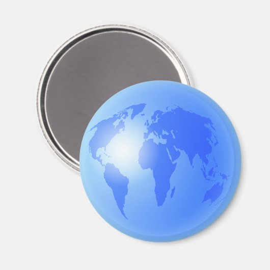 Aimant Blue World Globe (Recto/Verso)