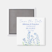 Aimant Bluebells Blue Floral Spring Rustique Mariage (Recto/Verso)