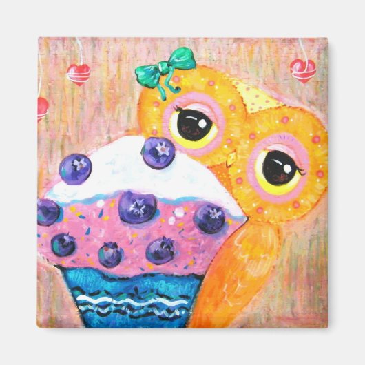 Aimant Blueberry Cupcake Love (Devant)