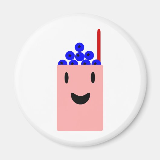 Aimant Blueberry Smoothie mignon (Devant)