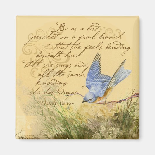 Aimant Bluebird sur Branch et Victor Hugo Citation (Devant)