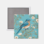 Aimant Bluebird William Morris Inspiré Turquois (Recto/Verso)