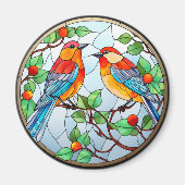 Aimant Bluebirds en verre doux (Devant)