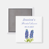 Aimant Bluebonnets Blue Floral Texas Brive (Recto/Verso)