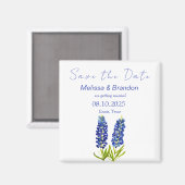 Aimant Bluebonnets Blue Floral Texas Rustic Mariage (Recto/Verso)