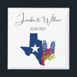 Aimant Bluebonnets Texas fleurs aquarelle Mariage Floral<br><div class="desc">Fleurs d'aquarelle bleues. Jardin. Aimant Mariage aux fleurs du Texas. Aquarelle fleur sauvage florale bleue. Parfait pour les mariages. Peinture florale bleu rustique. Image aquarelle originale de l'artiste Monika Howarth.</div>