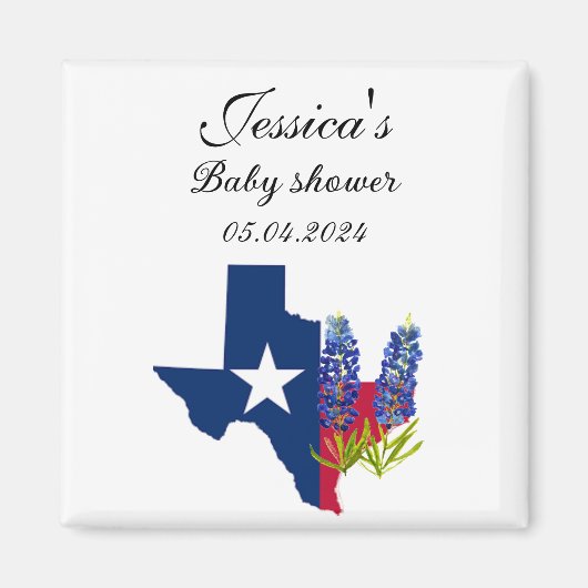 Aimant Bluebonnets Texas fleurs Baby shower Floral (Devant)