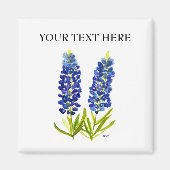 Aimant Bluebonnets Texas State Flowers Lupine Watercolor (Devant)