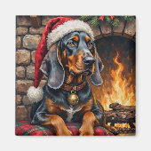 Aimant Bluetick Coonhound Dog Cozy Lodge Christmas (Devant)