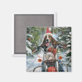 Aimant Bluetick Coonhound Dog équitation Motorcycle Noël (Recto/Verso)