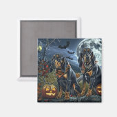 Aimant Bluetick Coonhound Halloween Épouvantable (Recto/Verso)