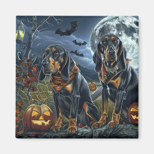 Aimant Bluetick Coonhound Halloween Épouvantable