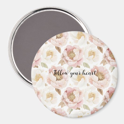 Aimant Blush Pink Gold Floral (Recto/Verso)