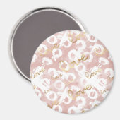 Aimant Blush Pink Gold White XOXO Love (Recto/Verso)