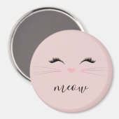 Aimant Blush PInk Meow Whiskers Kitty (Recto/Verso)