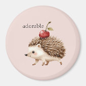 Aimant Blush Pink Red Cherry Adorable Hedgehog (Devant)
