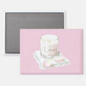 Aimant Blush pink rose petals candle (Recto/Verso)