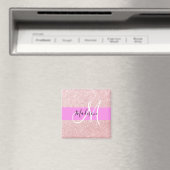 Aimant Blush Rose Glamour Or Glitter Monogramme (In Situ (Lave-vaisselle))