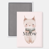 Aimant Blush rose Meow Noël Chat Deer Snowman (Recto/Verso)
