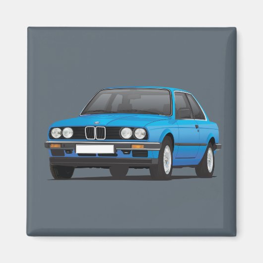 Aimant BMW E30 (série 3) bleu (Devant)