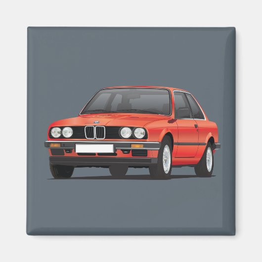 Aimant BMW E30 (série 3) rouge (Devant)