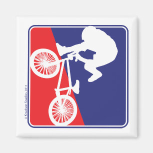Aimant BMX Rider - Blanc rouge et bleu