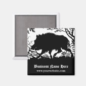 Aimant Boar sauvage en forêt - Silhouette allemande antiq (Recto/Verso)