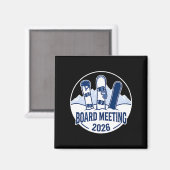 Aimant Board Meeting 2026 Funny Snowboarding Winter Srts  (Recto/Verso)