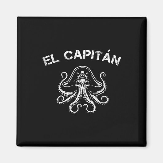 Aimant Boat Captain Pontoon Octopus Pirate Nautical Men E (Devant)