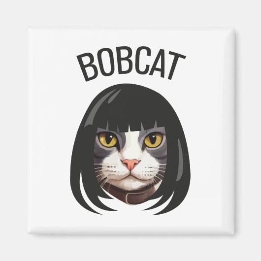 Aimant Bobcat Funny Chat Bob Haircut Trending Comedy Chat (Devant)