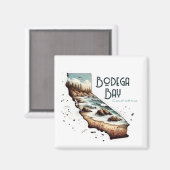 Aimant Bodega Bay California Souvenir Cadeau (Recto/Verso)
