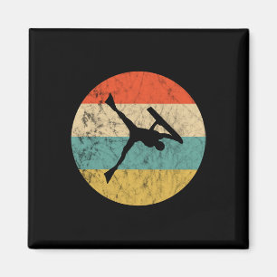 Aimant Bodyboarder Vintage Rétro Surf Couché Sunset Bodyb