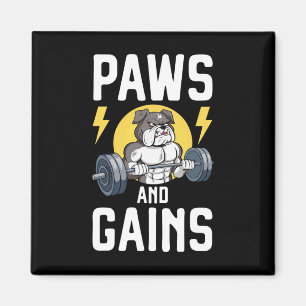 Aimant Bodybuilder Amoureux des chiens Gym Porter Fitness