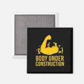Aimant Bodybuilder corps en construction Funny Gym corps (Recto/Verso)