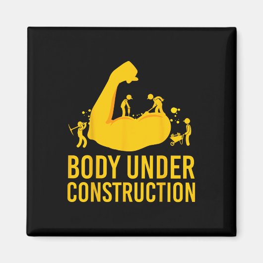 Aimant Bodybuilder corps en construction Funny Gym corps (Devant)