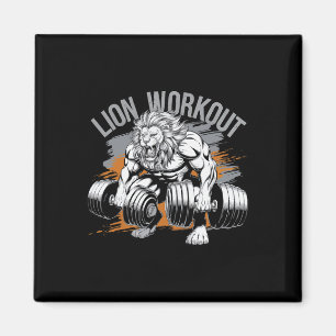 Aimant Bodybuilder Lion Lover Gym Porter Fitness Exercice