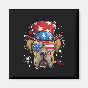 Aimant Boerboel Patriotique Drapeau États-Unis 4 Juillet