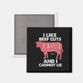 Aimant Boeuf amusant Graphique I Boucher Barbecue (Recto/Verso)