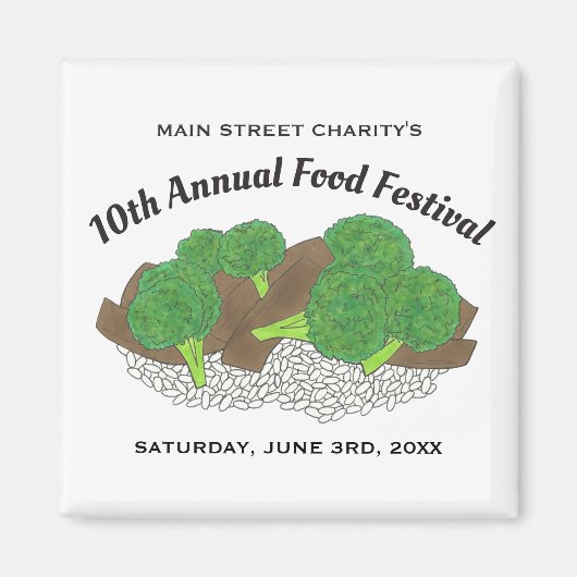 Aimant Boeuf et Broccoli chinois Restaurant Festival alim (Devant)