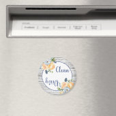 Aimant Boho Clean Dirty Floral Bois Lave-vaisselle (In Situ (Lave-vaisselle))