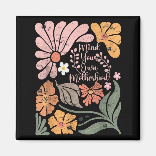 Aimant Boho esprit propre maternité rétro floral fête des (Devant)