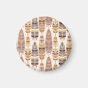 Aimant Boho Feathes : Motif Tribal sans Seamless